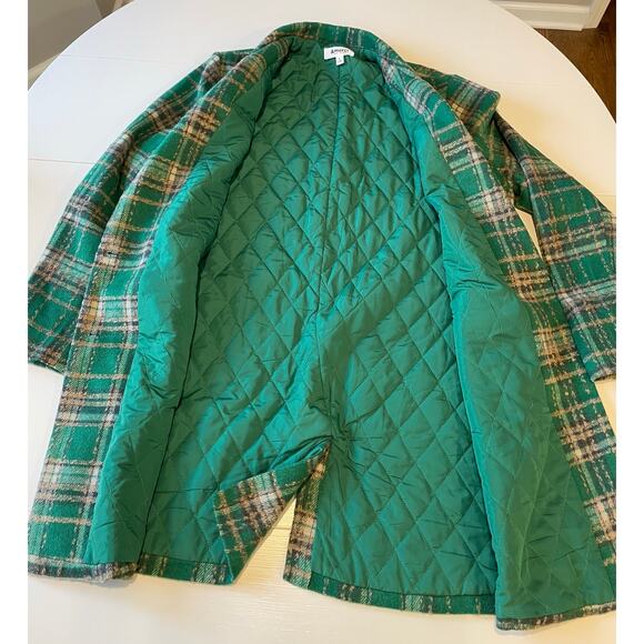 &Merci Plaid Knit Coat Collar Notched Lapel Sz L Lined Pockets Preppy Academia - Picture 6 of 11